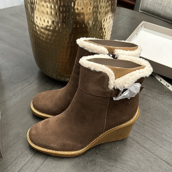 Franco Sarto Suede Wedge Ankle Boots - Ulayna - Picture 6 of 7